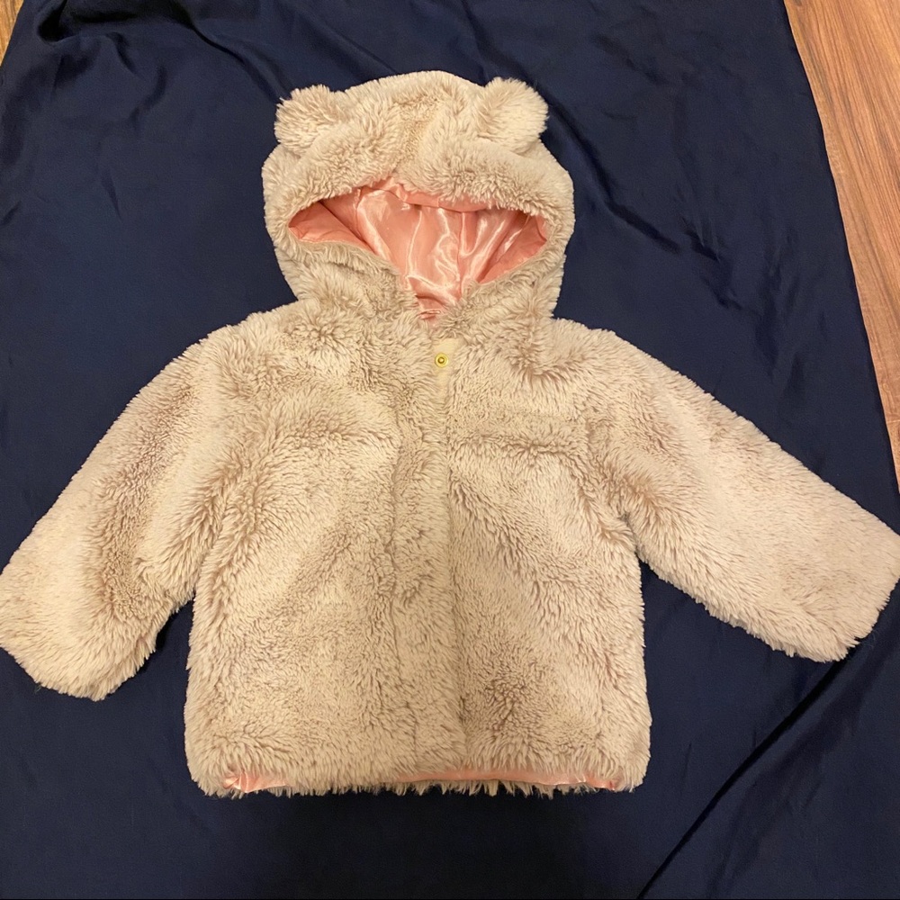 Faux fur hooded jacket for toddlers